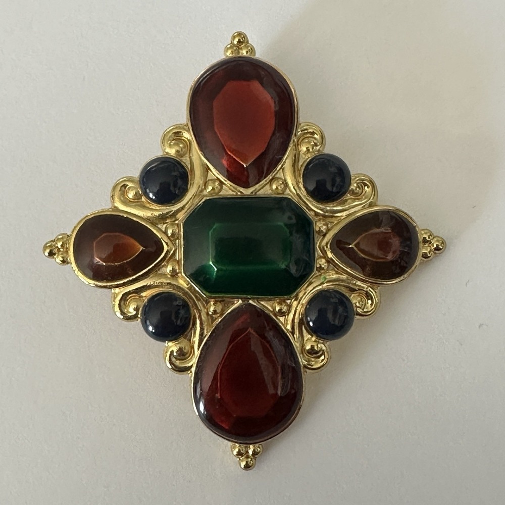 Vintage Jay Strongwater‎ Maltese Cross Statement Scarf Slide Enhancer Pendant